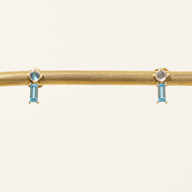 Shop Trending Jewelry With Exclusive Savings '100 Ways' Swiss Blue Topaz & Moonstone Earrings | 0.30ctw, 0.10ctw | Shop Trending Jewelry With Exclusive Savings '100 Ways' Swiss Blue Topaz & Moonstone Earrings | 0.30ctw, 0.10ctw |