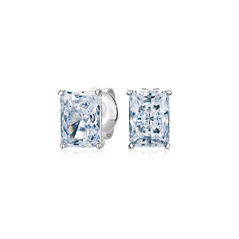 Huge Markdowns On Premium Jewelry Styles Radiant stud earrings with 2 carats* of diamond simulants in 10 carat white gold Huge Markdowns On Premium Jewelry Styles Radiant stud earrings with 2 carats* of diamond simulants in 10 carat white gold