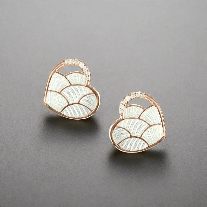 Exclusive Jewelry Bundles At Discounted Prices RGP Sterling White Heart Stud Earrings with White Sapphires