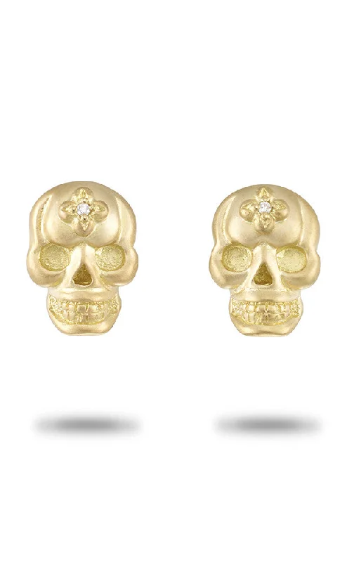 Bestselling Jewelry Now On Sale – Elevate Your Look Roses Never Die Skull Stud Earrings – Diamond