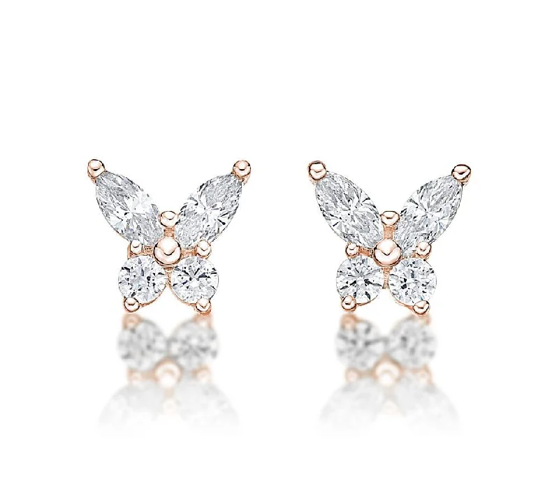 Don't Miss These Dazzling Jewelry Discounts Round Brilliant and Marquise stud earrings with 0.8 carats* of diamond simulants in 10 carat rose gold Don't Miss These Dazzling Jewelry Discounts Round Brilliant and Marquise stud earrings with 0.8 carats* of diamond simulants in 10 carat rose gold