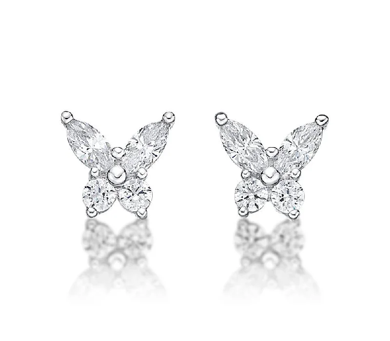 Trending Jewelry Styles Now At Limited-Time Discounts Round Brilliant and Marquise stud earrings with 0.8 carats* of diamond simulants in 10 carat white gold Trending Jewelry Styles Now At Limited-Time Discounts Round Brilliant and Marquise stud earrings with 0.8 carats* of diamond simulants in 10 carat white gold