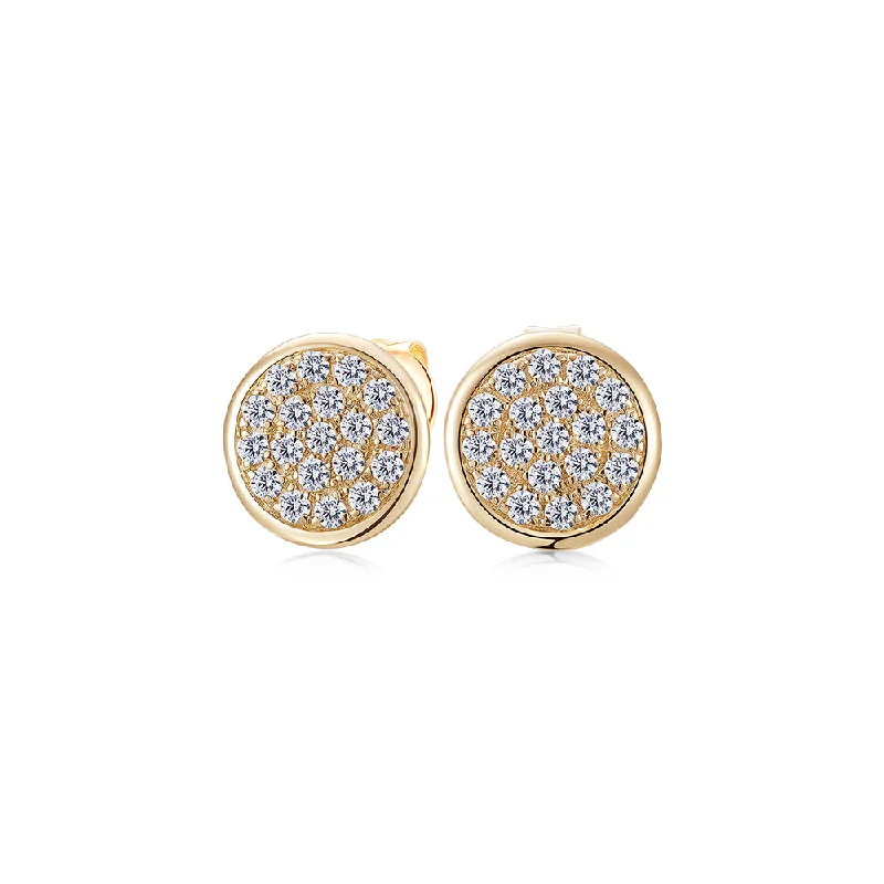 The Perfect Jewelry Piece At The Perfect Discount Round Brilliant stud earrings with 0.57 carats* of diamond simulants in 10 carat yellow gold The Perfect Jewelry Piece At The Perfect Discount Round Brilliant stud earrings with 0.57 carats* of diamond simulants in 10 carat yellow gold