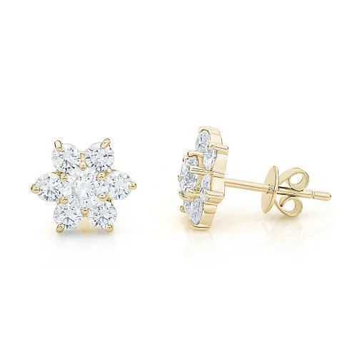Luxury Jewelry Without The Luxury Price Tag Round Brilliant stud earrings with 1.46 carats* of diamond simulants in 10 carat yellow gold Luxury Jewelry Without The Luxury Price Tag Round Brilliant stud earrings with 1.46 carats* of diamond simulants in 10 carat yellow gold