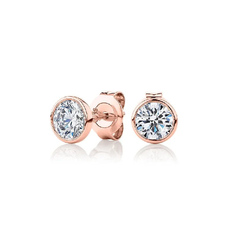 Luxury Meets Affordability – Jewelry Sale Now Live Round Brilliant stud earrings with 1 carat* of diamond simulants in 10 carat rose gold Luxury Meets Affordability – Jewelry Sale Now Live Round Brilliant stud earrings with 1 carat* of diamond simulants in 10 carat rose gold