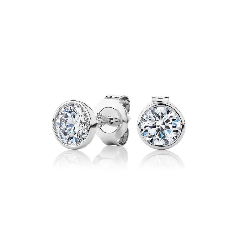 Get The Best Deals On Timeless Jewelry Pieces Round Brilliant stud earrings with 1 carat* of diamond simulants in 10 carat white gold Get The Best Deals On Timeless Jewelry Pieces Round Brilliant stud earrings with 1 carat* of diamond simulants in 10 carat white gold
