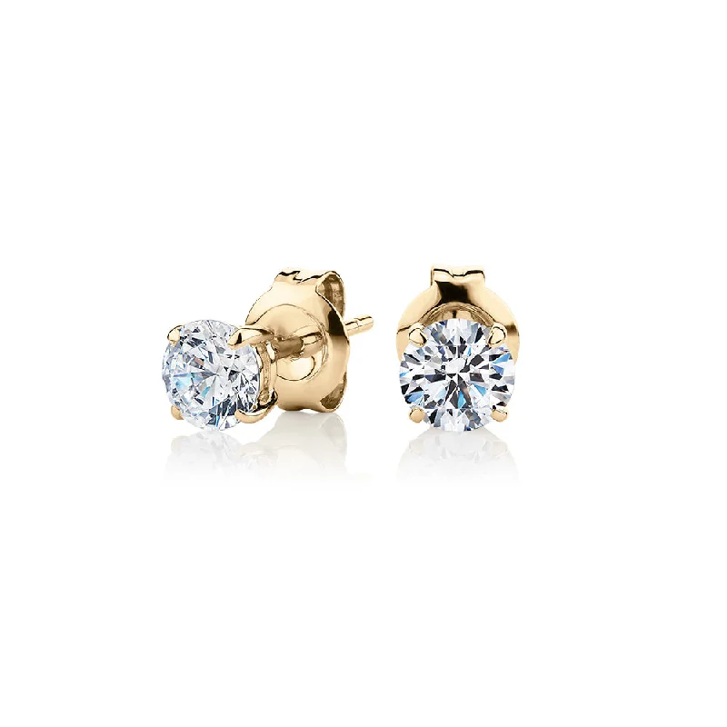 Exclusive Jewelry Sale – Grab Timeless Pieces Now Round Brilliant stud earrings with 1 carat* of diamond simulants in 10 carat yellow gold Exclusive Jewelry Sale – Grab Timeless Pieces Now Round Brilliant stud earrings with 1 carat* of diamond simulants in 10 carat yellow gold