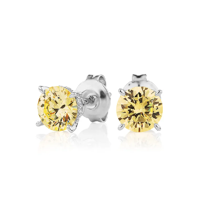The Jewelry Sale You've Been Waiting For Is Here Round Brilliant stud earrings with 2.18 carats* of diamond simulants in sterling silver