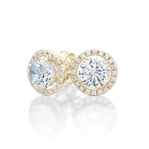 Special Jewelry Deals – Upgrade Your Collection Round Brilliant stud earrings with 2.26 carats* of diamond simulants in 10 carat yellow gold Special Jewelry Deals – Upgrade Your Collection Round Brilliant stud earrings with 2.26 carats* of diamond simulants in 10 carat yellow gold