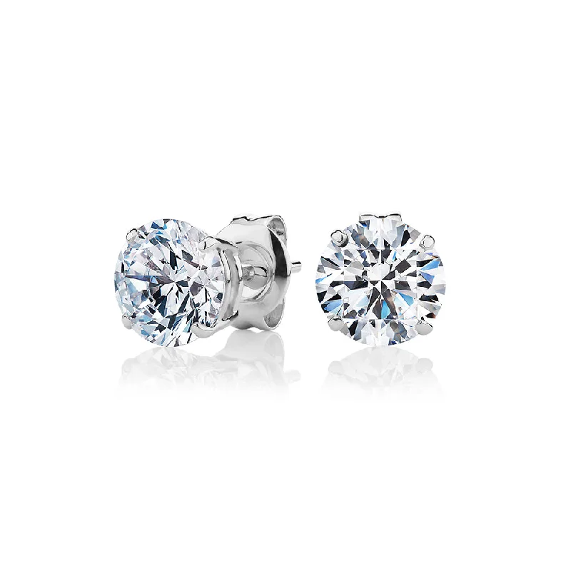 Limited-Time Jewelry Discounts – Shine Without The Splurge Round Brilliant stud earrings with 2.5 carats* of diamond simulants in 10 carat white gold Limited-Time Jewelry Discounts – Shine Without The Splurge Round Brilliant stud earrings with 2.5 carats* of diamond simulants in 10 carat white gold