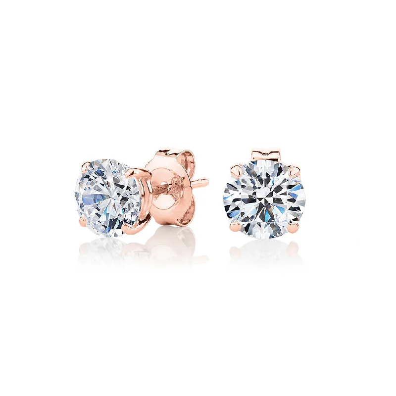 Unlock Unbeatable Jewelry Deals Before They’Re Gone Round Brilliant stud earrings with 2 carats* of diamond simulants in 10 carat rose gold Unlock Unbeatable Jewelry Deals Before They’Re Gone Round Brilliant stud earrings with 2 carats* of diamond simulants in 10 carat rose gold