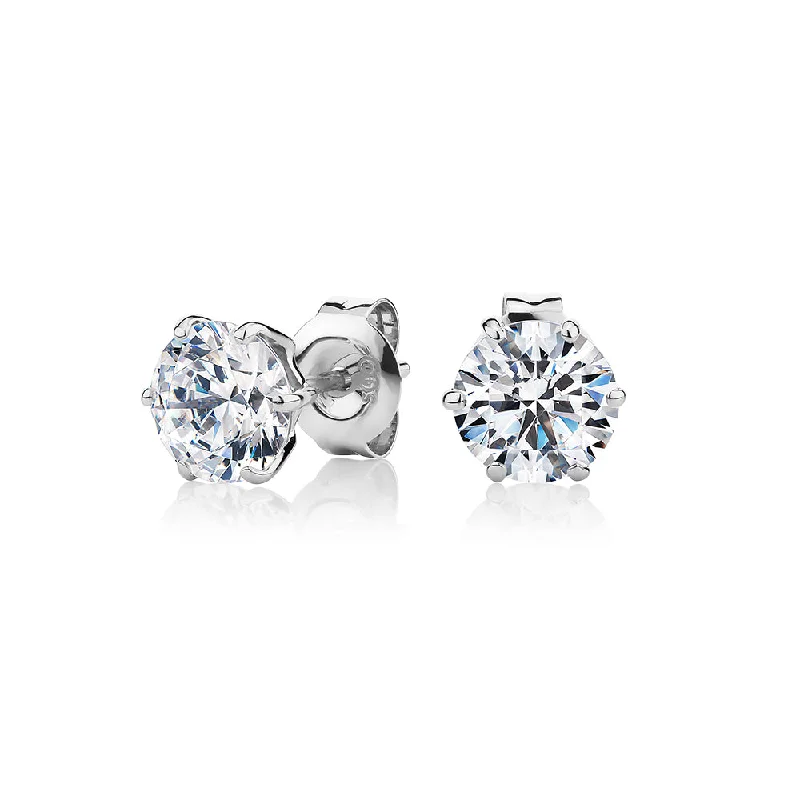 Best Jewelry Sale Prices – Limited-Time Offer Round Brilliant stud earrings with 2 carats* of diamond simulants in 10 carat white gold Best Jewelry Sale Prices – Limited-Time Offer Round Brilliant stud earrings with 2 carats* of diamond simulants in 10 carat white gold