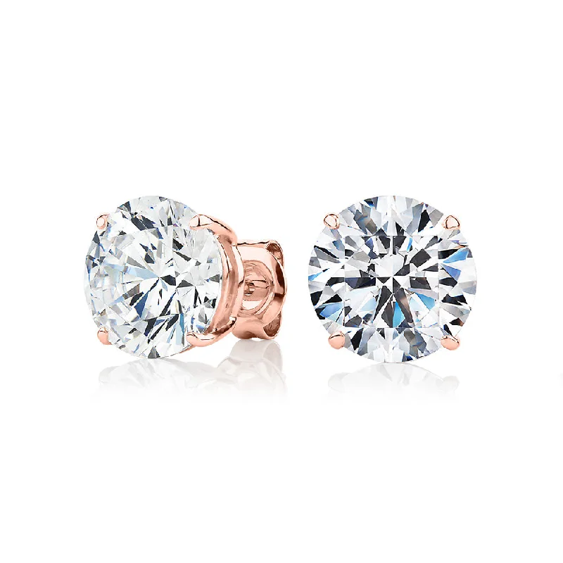 Last Chance To Grab Your Favorite Jewelry At A Discount Round Brilliant stud earrings with 8 carats* of diamond simulants in 10 carat rose gold Last Chance To Grab Your Favorite Jewelry At A Discount Round Brilliant stud earrings with 8 carats* of diamond simulants in 10 carat rose gold