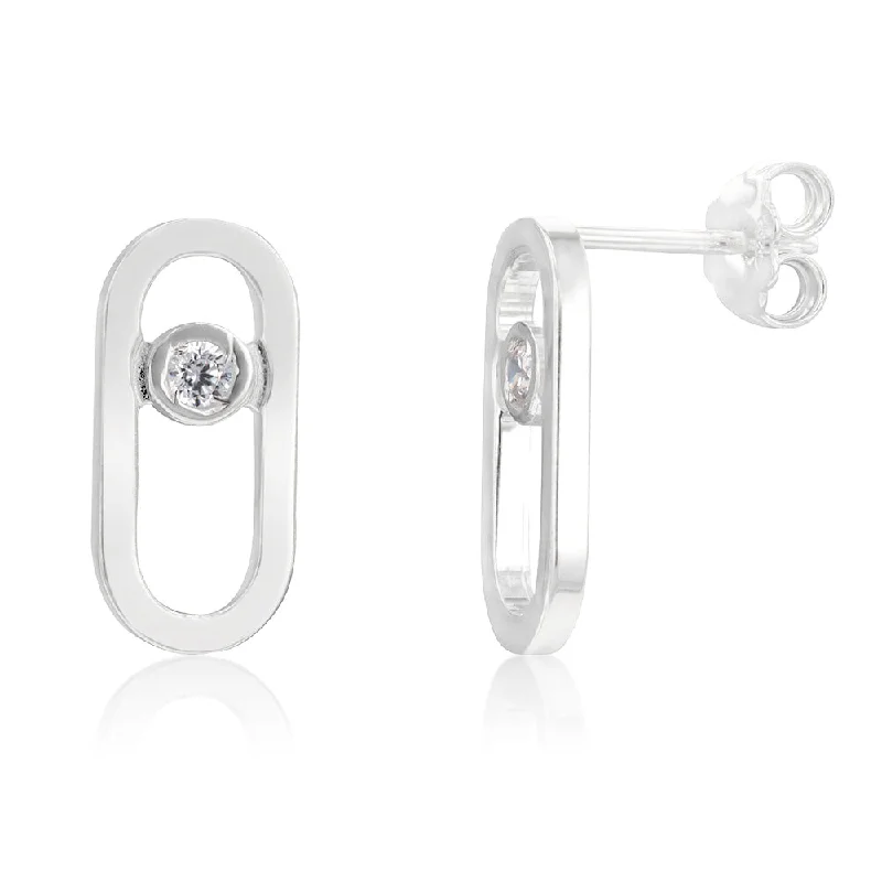 Buy More, Save More On Stunning Jewelry Designs Sterling Silver Cubic Zirconia On Chunky Link Stud Earring Buy More, Save More On Stunning Jewelry Designs Sterling Silver Cubic Zirconia On Chunky Link Stud Earring