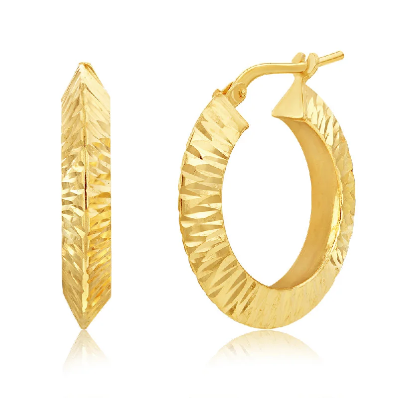 Dazzling Deals On Necklaces, Bracelets, And More Sterling Silver Gold Plated Patterned 15mm Hoop Earrings