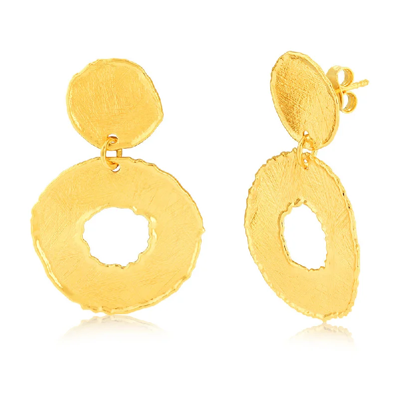 Flash Sale On Exquisite Jewelry – Don't Miss Out Sterling Silver Gold Plated Patterned Hoop Drop Earrings Flash Sale On Exquisite Jewelry – Don't Miss Out Sterling Silver Gold Plated Patterned Hoop Drop Earrings