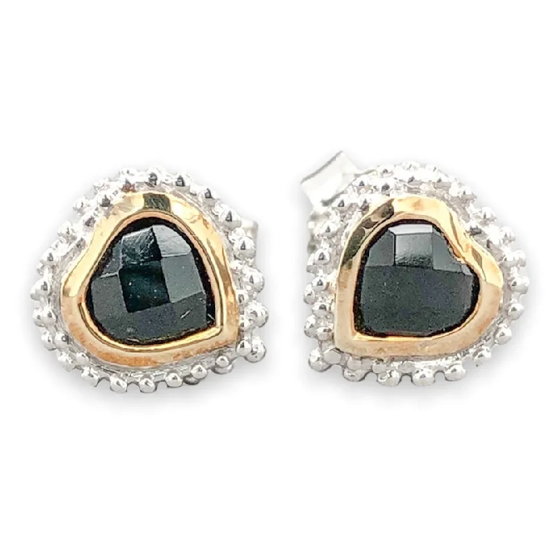 Don't Miss Out – Shop Elegant Jewelry For Less SS Onyx Heart Stud Earrings