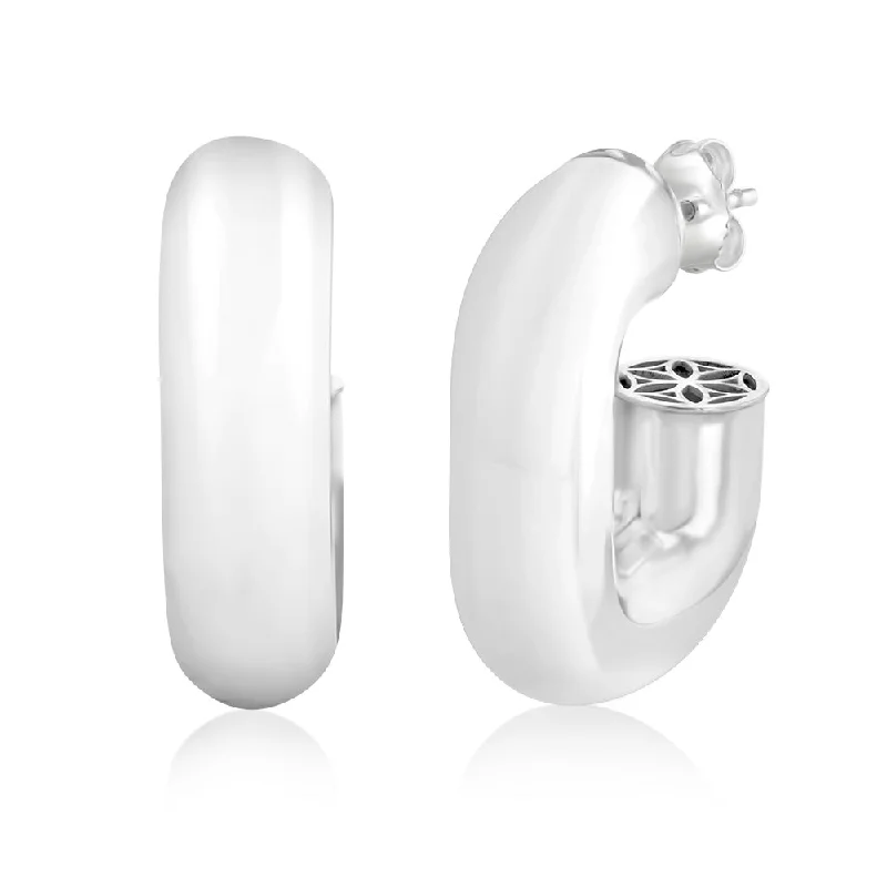 Exclusive Gemstone Jewelry At Special Prices Sterling Silver Polished Oval 3/4th Hoop Earrings Exclusive Gemstone Jewelry At Special Prices Sterling Silver Polished Oval 3/4th Hoop Earrings