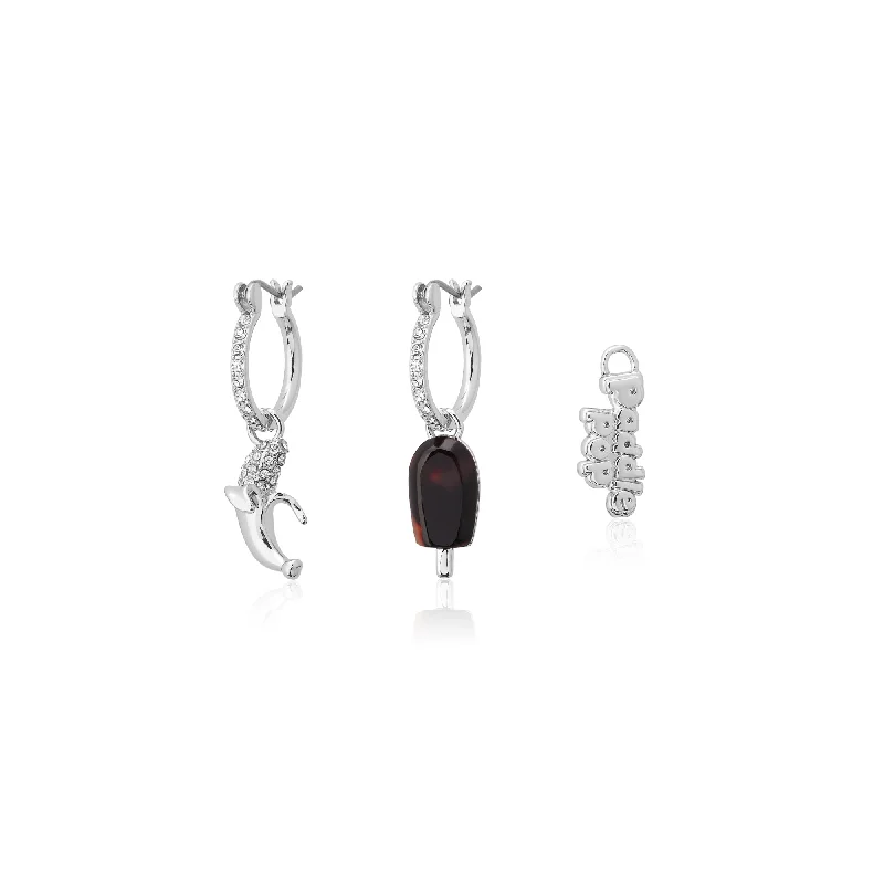 Exclusive Online Discounts On Stylish Jewelry Streets Paddle Pop White Gold Plated Mix Match Crystal Mini Hoop Earrings