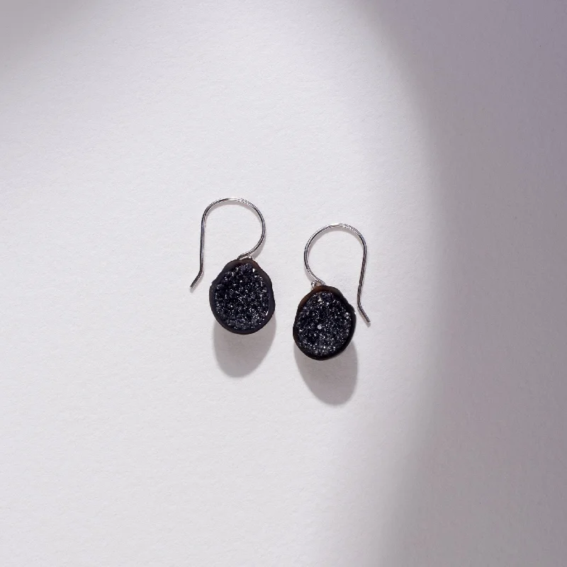 Big Savings On Your Favorite Jewelry Pieces Tahitian Pearl Geode Earrings with Black Diamond