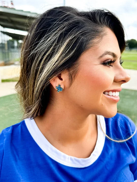 Your Dream Jewelry At Dream Prices Texas On My Mind Druzy Stud Earrings, Blue