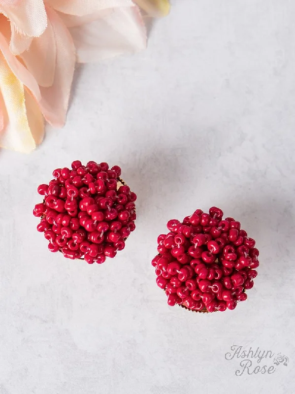 Classic And Modern Jewelry Styles On Sale Throw the Confetti Stud Earrings, Red