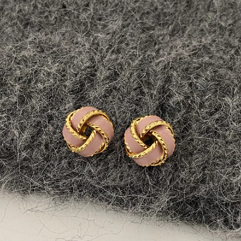 Must-Have Jewelry At Unbelievable Discounts Vintage Trifari Enamel Knot Button Pastel Stud Earrings JLT12709 Must-Have Jewelry At Unbelievable Discounts Vintage Trifari Enamel Knot Button Pastel Stud Earrings JLT12709