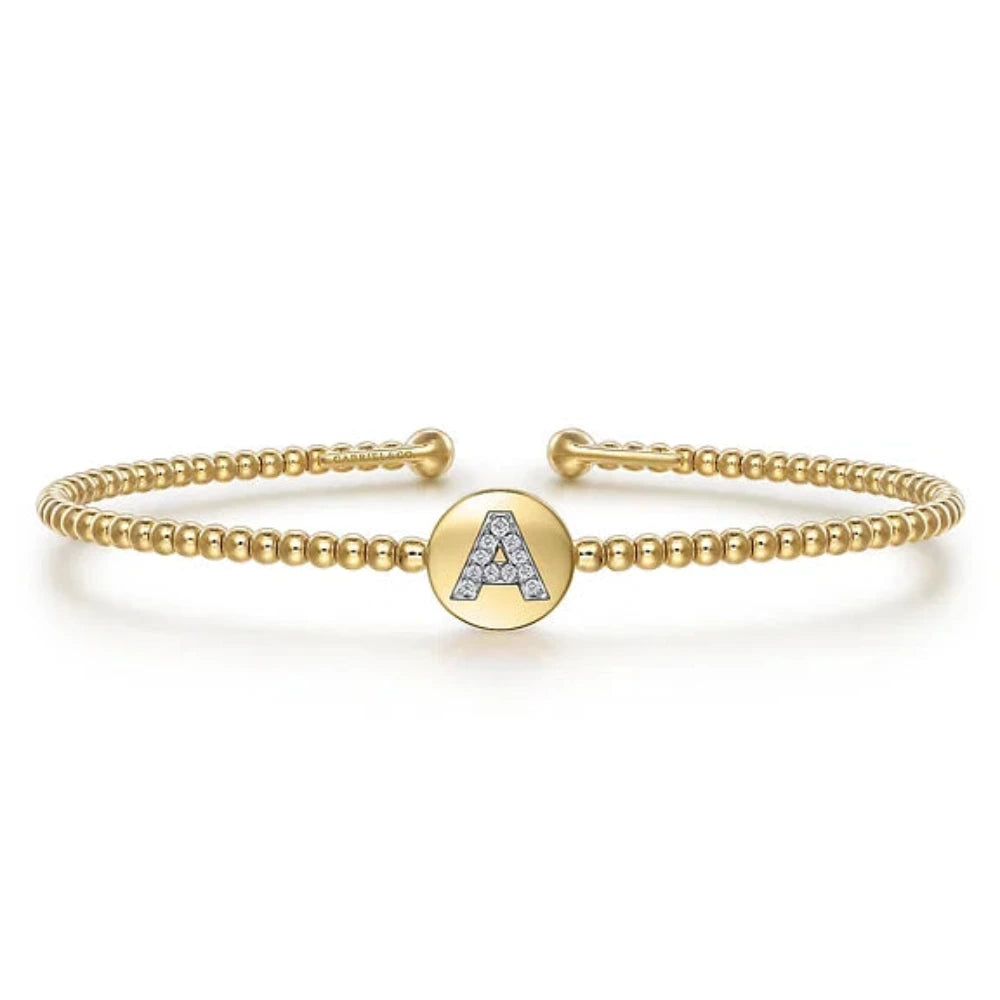 Get The Best Deals On Timeless Jewelry Pieces 14K Y Gold 0.05cttw Diamond Initial A Cuff Bracelet Get The Best Deals On Timeless Jewelry Pieces 14K Y Gold 0.05cttw Diamond Initial A Cuff Bracelet