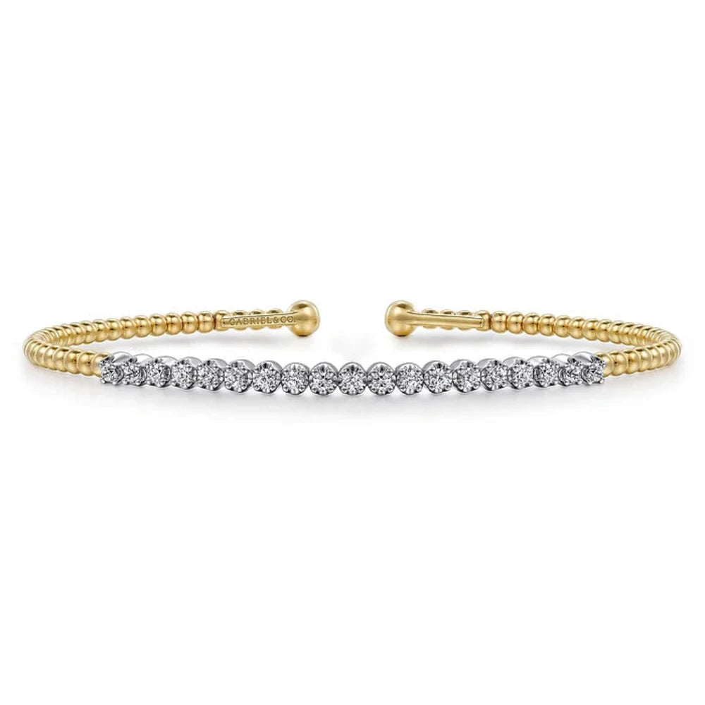 Chic And Stylish Jewelry At Discounted Prices 14K Y Gold 0.40ctw Diamond Beaded Cuff Bracelet Chic And Stylish Jewelry At Discounted Prices 14K Y Gold 0.40ctw Diamond Beaded Cuff Bracelet