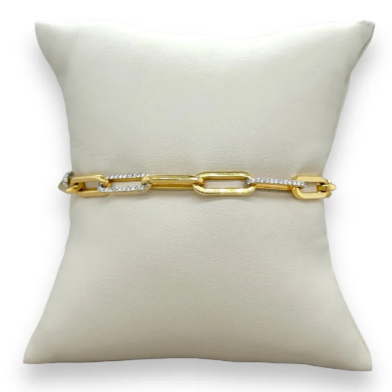 Get The Sparkle You Love At Prices You Adore 14K Y Gold 0.75ctw G/I1 Diamond Paperclip Bracelet Get The Sparkle You Love At Prices You Adore 14K Y Gold 0.75ctw G/I1 Diamond Paperclip Bracelet