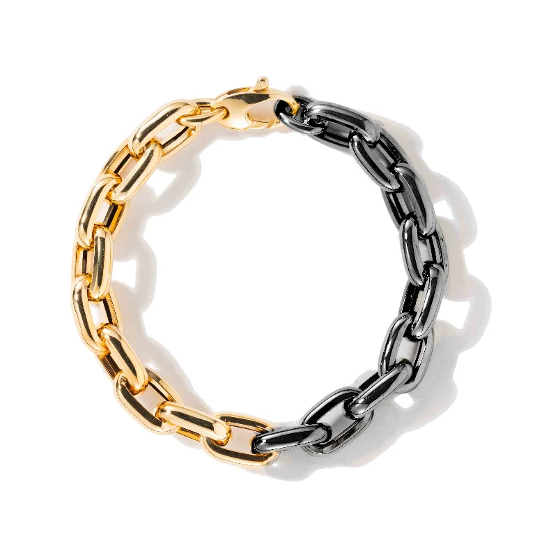 Special Deals On Handcrafted And Designer Jewelry 18K Black and Yellow Gold Bold Links Chain Bracelet Special Deals On Handcrafted And Designer Jewelry 18K Black and Yellow Gold Bold Links Chain Bracelet