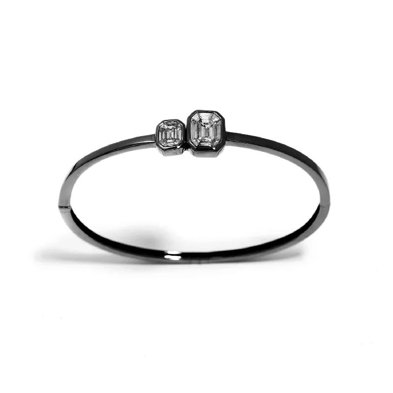 Last Chance To Grab Your Favorite Jewelry At A Discount Illusion Diamond Pave Black Duplex Bangle Last Chance To Grab Your Favorite Jewelry At A Discount Illusion Diamond Pave Black Duplex Bangle