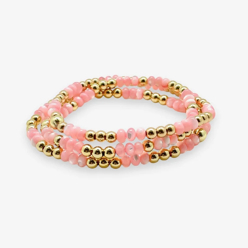 Trending Jewelry Now At Unbeatable Prices 4mm Gold Filled Pink Mother of Pearl Bracelet Trending Jewelry Now At Unbeatable Prices 4mm Gold Filled Pink Mother of Pearl Bracelet