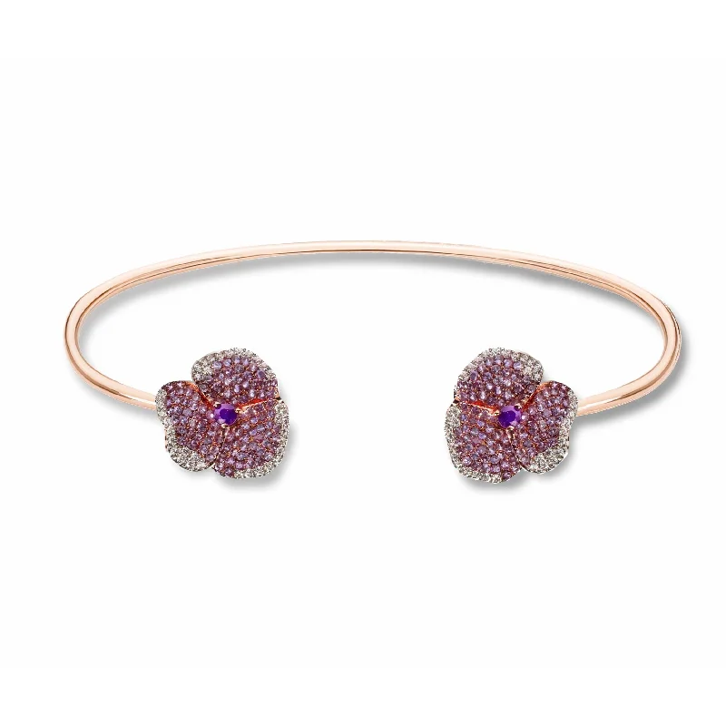 Luxury Jewelry Now At Special Promotional Rates Bloom Small Flower Amethyst Bangle in Rose Gold Luxury Jewelry Now At Special Promotional Rates Bloom Small Flower Amethyst Bangle in Rose Gold