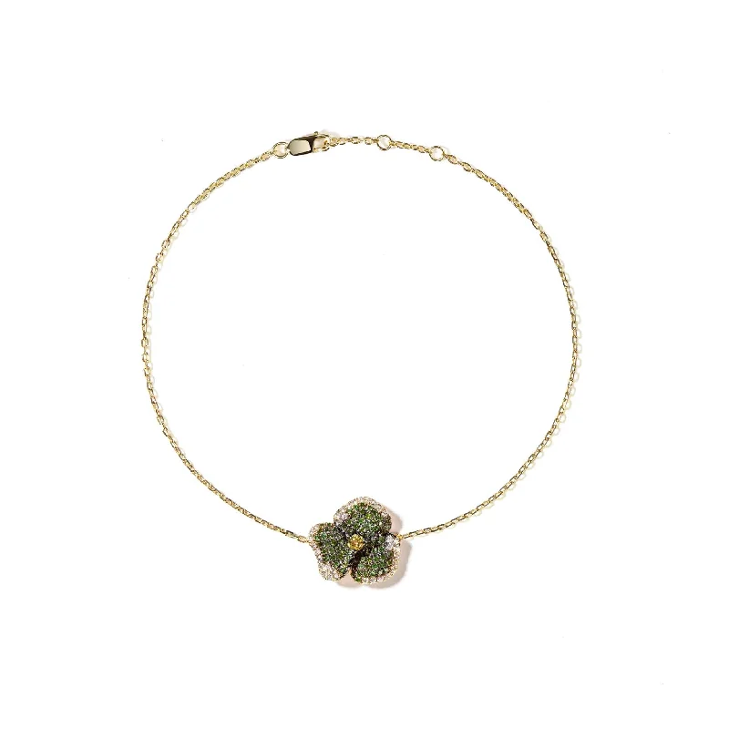 Must-Have Jewelry At Unbelievable Discounts Bloom Small Flower Green Diamonds and Yellow Sapphire Bracelet in Yellow Gold Must-Have Jewelry At Unbelievable Discounts Bloom Small Flower Green Diamonds and Yellow Sapphire Bracelet in Yellow Gold