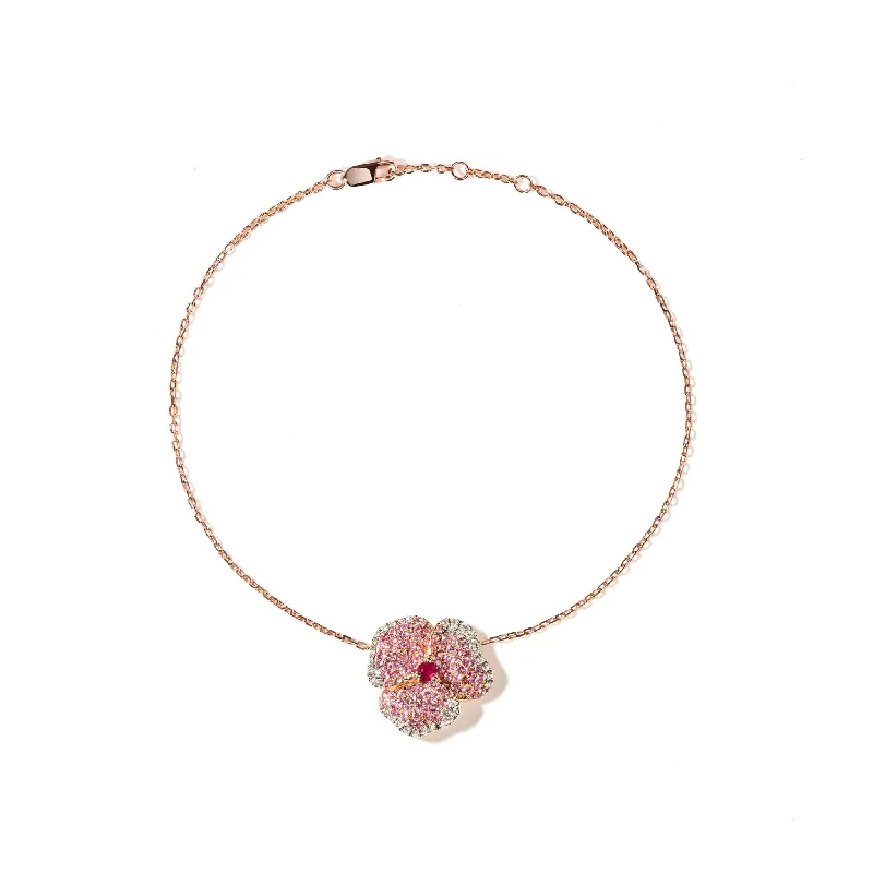 Accessorize For Less – Luxury Jewelry At Affordable Prices Bloom Small Flower Light Pink Sapphires Bracelet in Rose Gold Accessorize For Less – Luxury Jewelry At Affordable Prices Bloom Small Flower Light Pink Sapphires Bracelet in Rose Gold