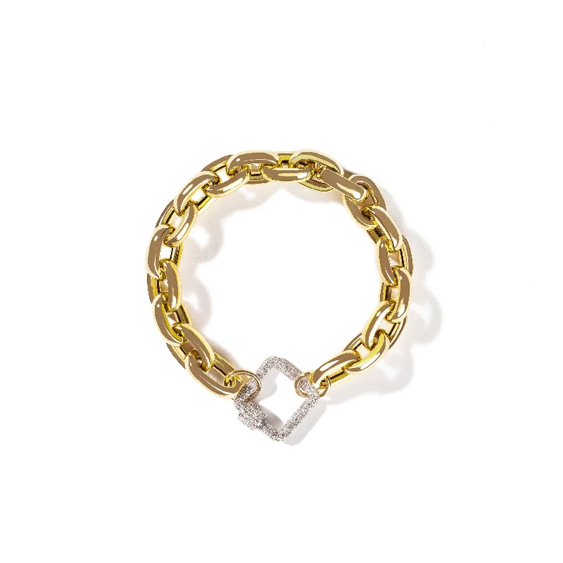 Limited-Stock Jewelry Clearance – Grab Your Favorites Now Bold Links Chain Bracelet with Diamond Pave Square Carabiner Limited-Stock Jewelry Clearance – Grab Your Favorites Now Bold Links Chain Bracelet with Diamond Pave Square Carabiner