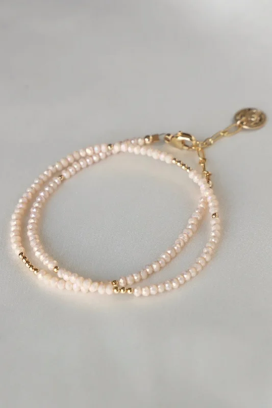 Limited-Time Offer On Elegant Jewelry Pieces PINK OPAL PETITE DOUBLE WRAP BRACELET