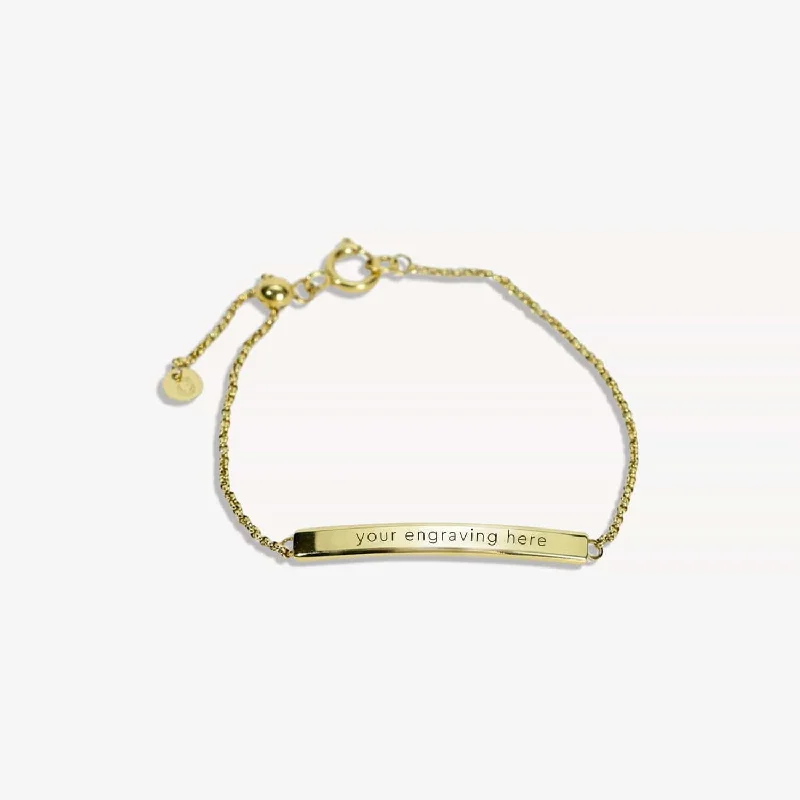 Exclusive Online Jewelry Sale – Don't Wait The Engravable Bar Bracelet in Gold