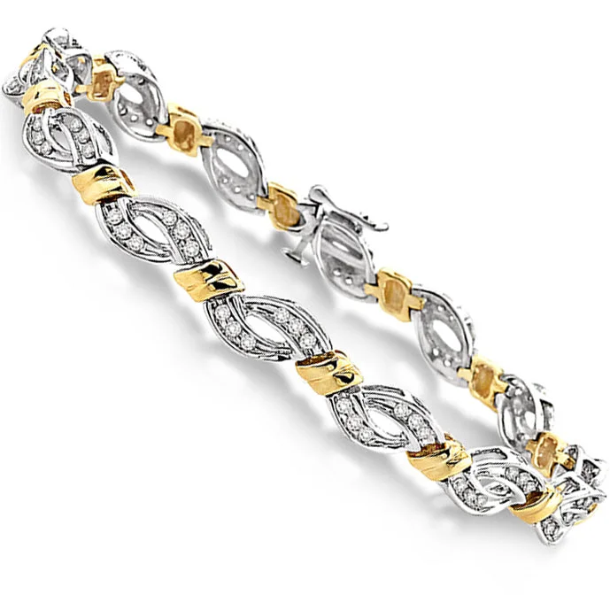 Romantic Heart-Shaped Jewelry For Special Gifts Diamond Bracelet - White & Yellow Gold