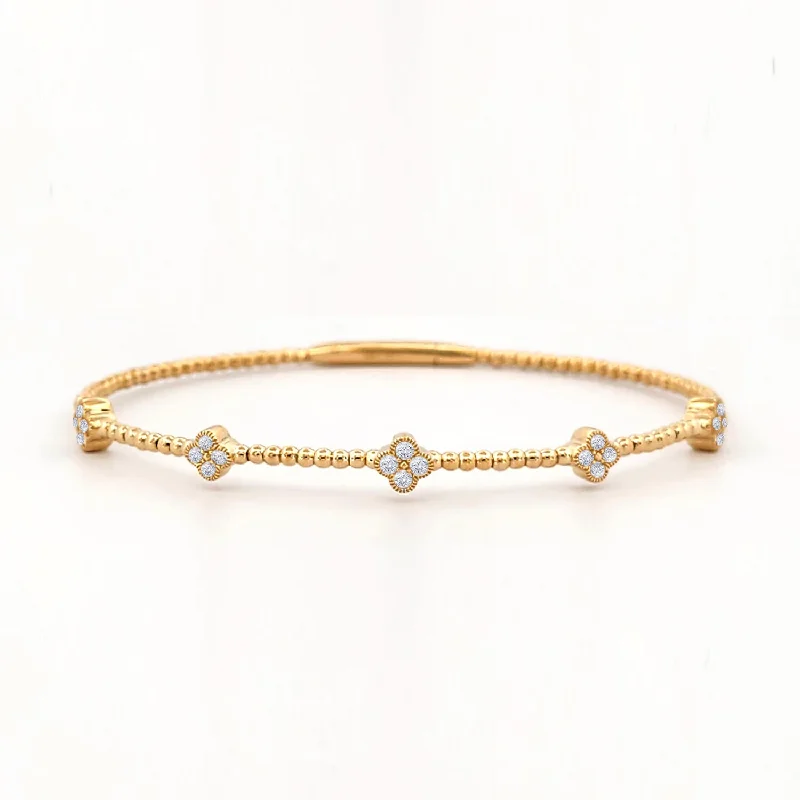 Eco-Friendly Sustainable Jewelry For Conscious Buyers Flower Bead Flex Diamond Bangle