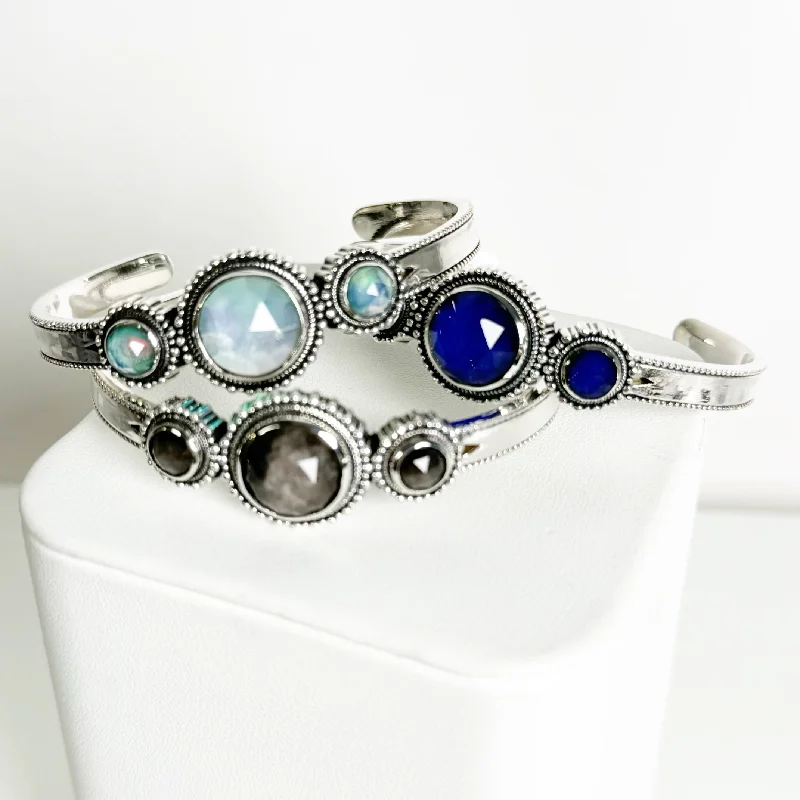 Fashion-Forward Geometric Jewelry For Contemporary Style Gemstone Bubble Cuff