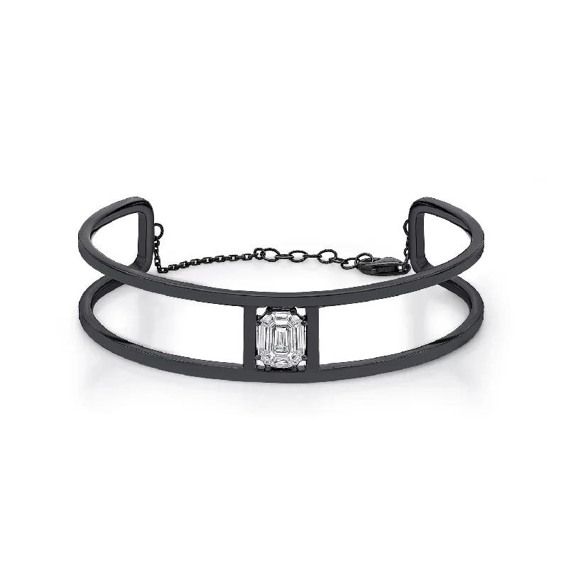 Elegant Jewelry, Exclusive Prices – Shop Now Illusion Diamond Double Cuff with Chain Elegant Jewelry, Exclusive Prices – Shop Now Illusion Diamond Double Cuff with Chain