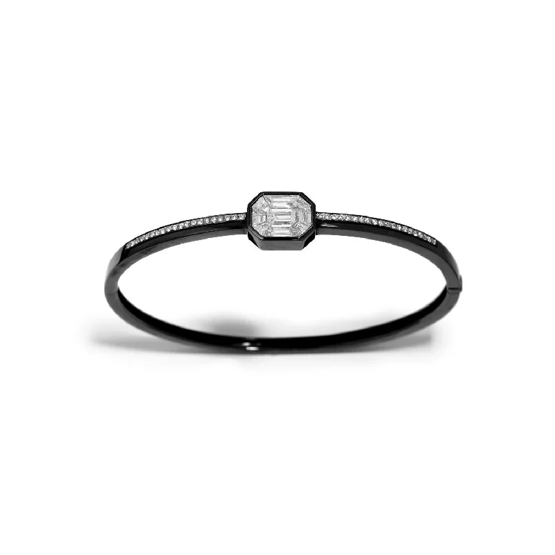 Luxury Meets Affordability – Jewelry Sale Now Live Illusion Large Black Pave Bangle
