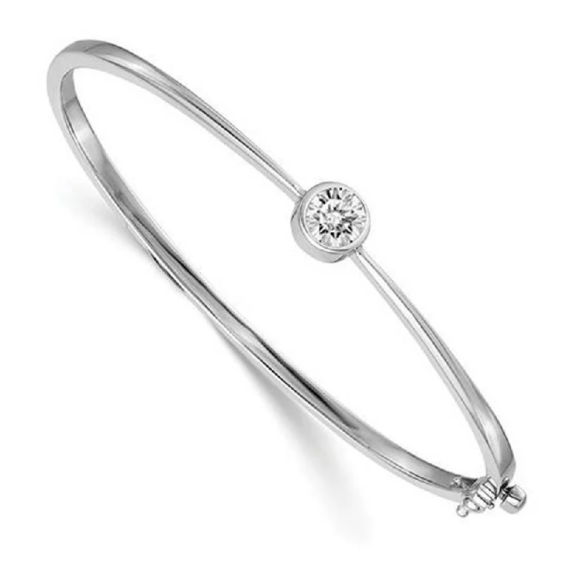 Flash Sale On Exquisite Jewelry – Don't Miss Out Moissanite Bangle Bracelet with 6mm Round in 14kt White Gold Flash Sale On Exquisite Jewelry – Don't Miss Out Moissanite Bangle Bracelet with 6mm Round in 14kt White Gold