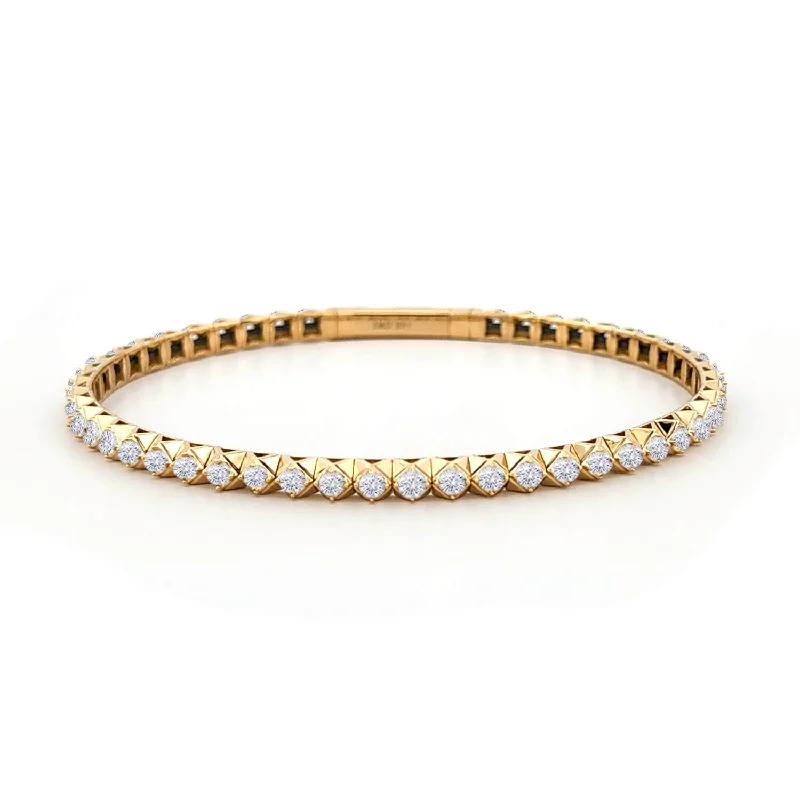 Personalized Engraved Jewelry For Meaningful Gifts Pyramid Flex Diamond Full Eternity Bangle