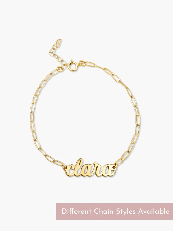 Dazzle In Elegance With Our Biggest Jewelry Sale Script Nameplate Bracelet
