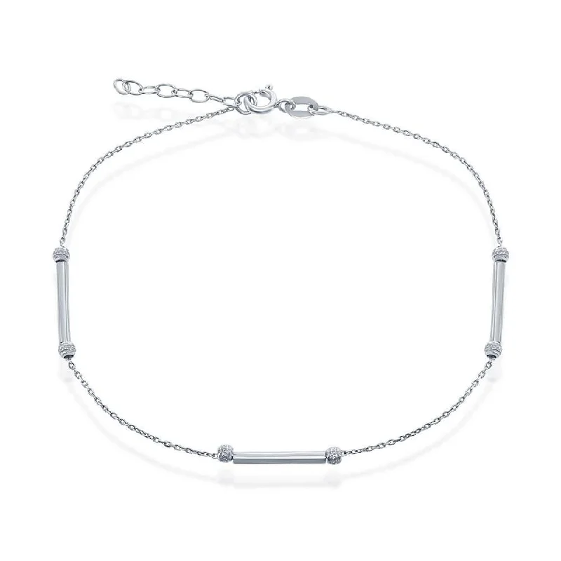 Unmissable Jewelry Discounts – Elevate Your Look For Less SS 10" Diamond Cut Beads with Rods Ankle Bracelet Unmissable Jewelry Discounts – Elevate Your Look For Less SS 10" Diamond Cut Beads with Rods Ankle Bracelet