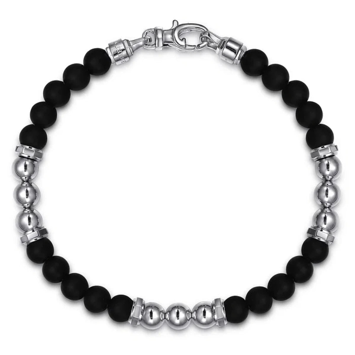 Exclusive Jewelry Offers – Sparkle For Less SS 8" 6mm Matte Onyx bead and 6mm Silver Beaded Bracelet Exclusive Jewelry Offers – Sparkle For Less SS 8" 6mm Matte Onyx bead and 6mm Silver Beaded Bracelet