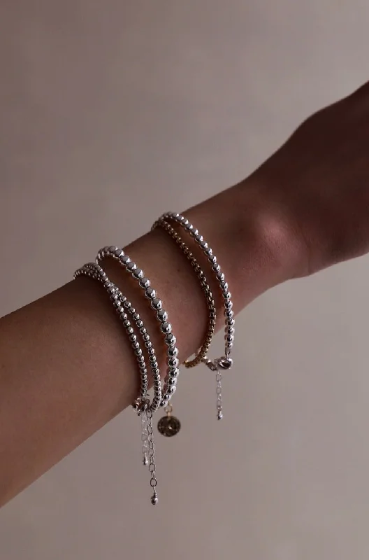 Trendy Minimalist Jewelry For Everyday Wear SILVER FILLED BEADED BRACELET